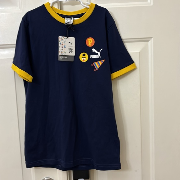 NWT - PUMA SESAME STREET Navy T-shirt Unisex kids 
Sz: 11-12 Y - Picture 8 of 11